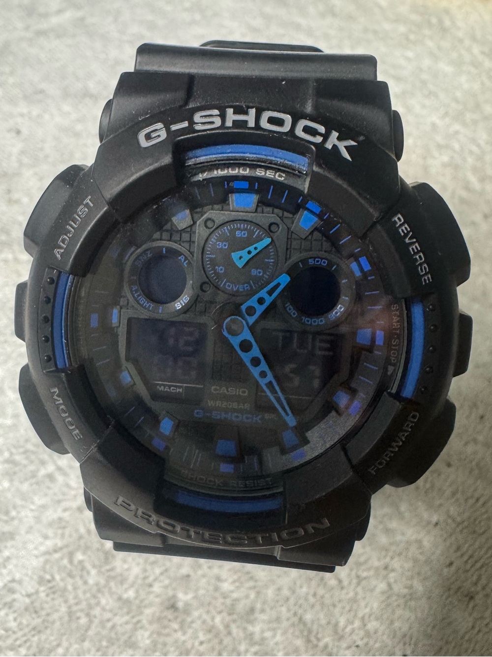 G-Shock Black with Blue Accent Analog-Digital Watch